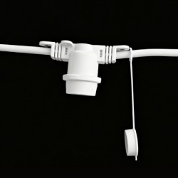GBC 22.0250.70 SIRIA - Αλυσίδα Ντουί Λαμπτήρων E27 για εξωτερική χρήση 10Μ IP65 Άσπρη